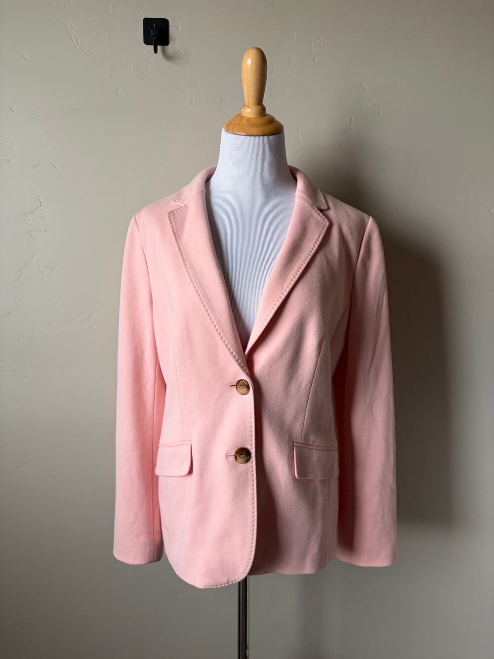 Talbots Aberdeen Pique Pink Cotton Blend Knit Blazer Sz 10 NWT Jacket Business